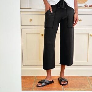 Fran & Eileen PENNY Patch Pocket Sweatpants Triple Fleece Black Size M EUC